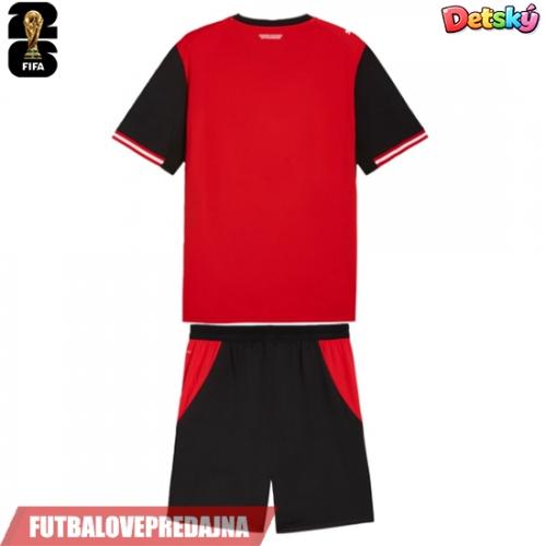 Lacne Dětský Futbalové dres Rakúsko MS 2026 Krátky Rukáv - Domáci (+ trenírky)